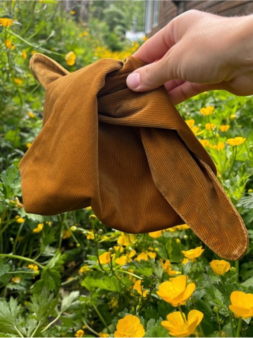MERIT Signature Corduroy Makeup Bag in Mustard